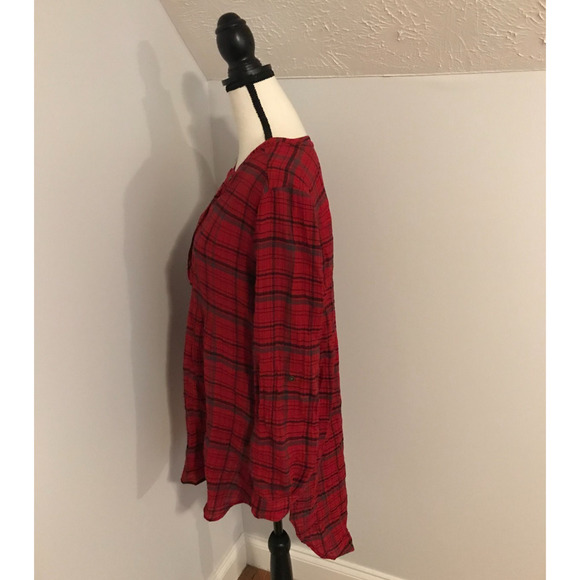 Anthropologie Holding Horses Women's Half Penny Red Plaid Tunic - Size Medium - Picture 3 of 11